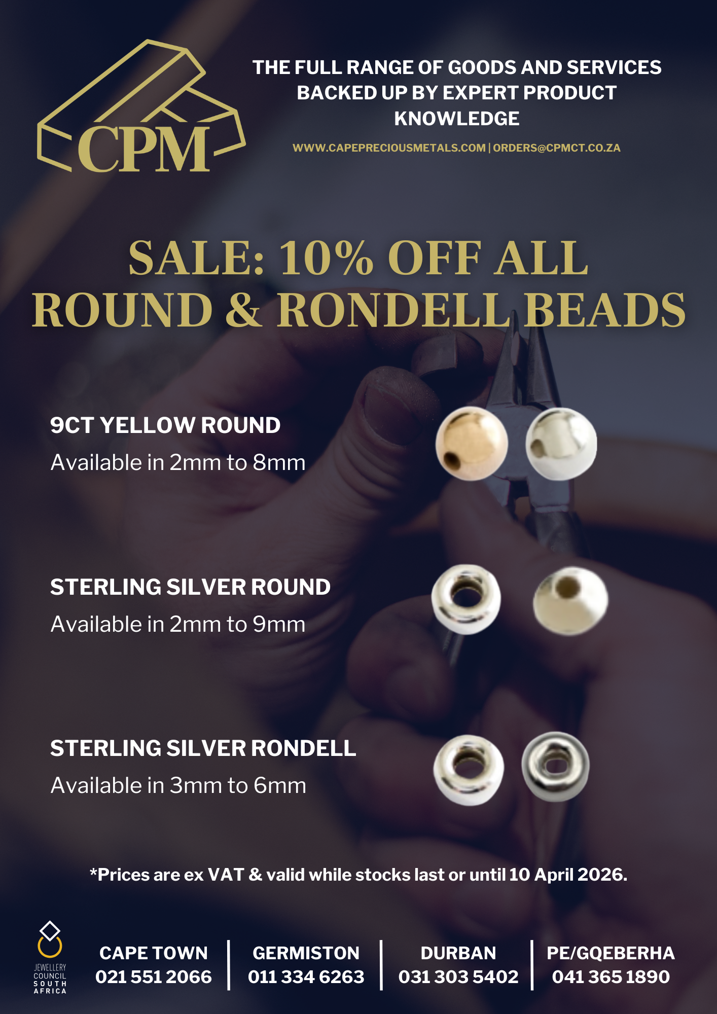 CPM Sale – 10% off all round & rondell Beads